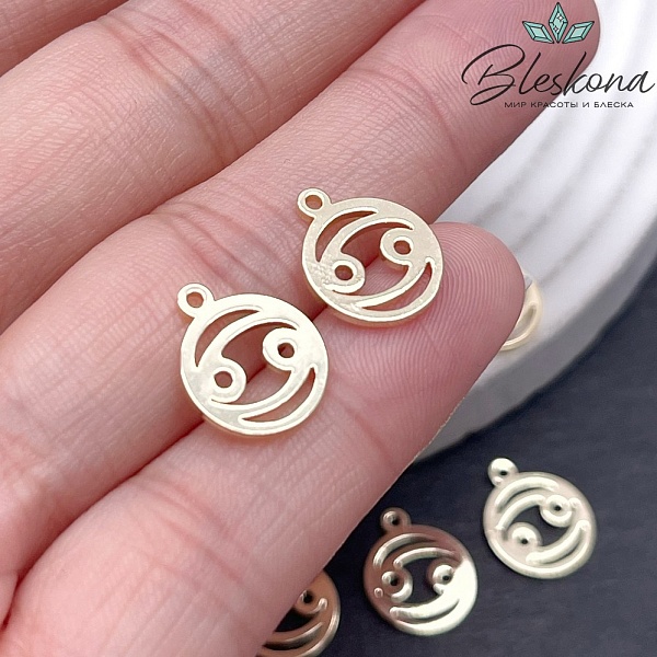 13*11 мм Цвет золото, Подвеска Рак