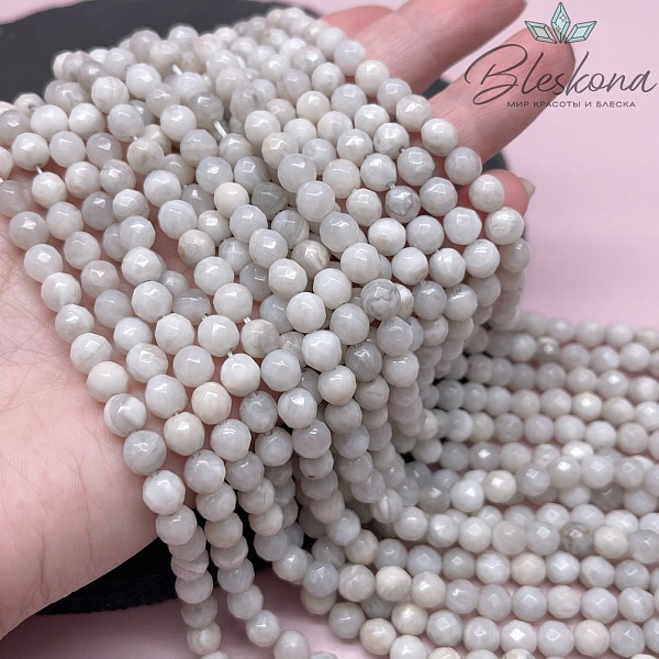 Агат кружевной огранка 6 мм