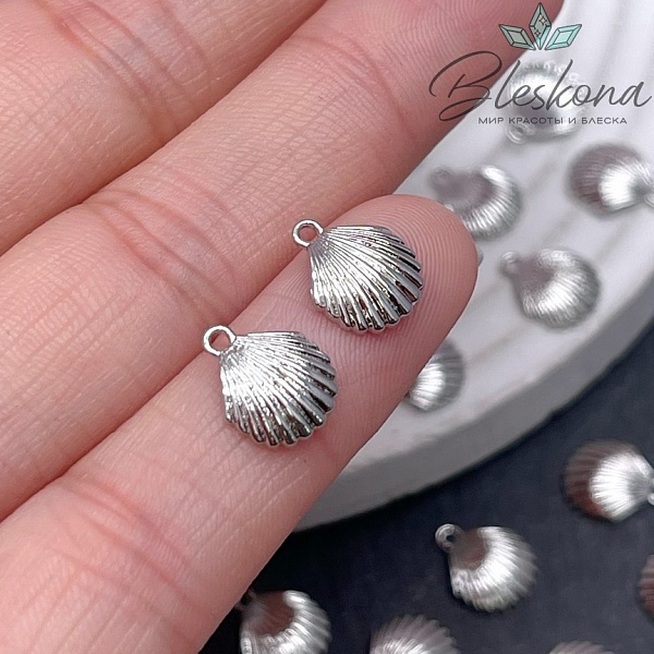 10*8,3 мм Цвет серебро, Подвеска ракушка 