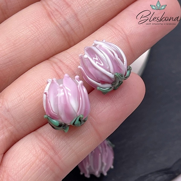 14 мм Бусина бутон ярко-розовый