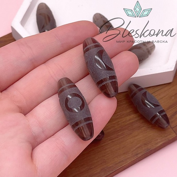 Бусина Дзи Солнце, луна и звезда (Вселенная) 30*11 мм