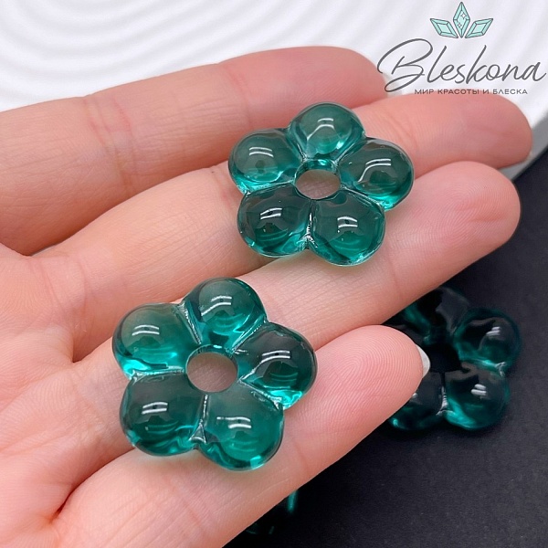 24 мм  Подвеска цветок зеленый