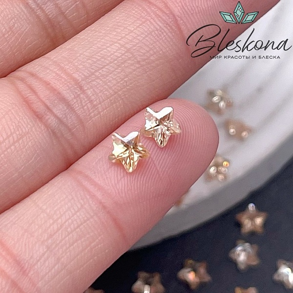 5 мм, Подвеска Циркон звезда шампань (кубический цирконий, фианит) 