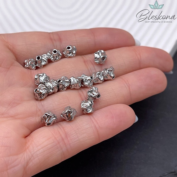 6*6,8 мм Цвет серебро, Бусина-разделитель 