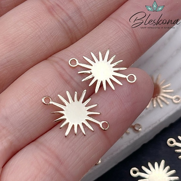 18*13 мм Цвет золото, Коннектор Солнце