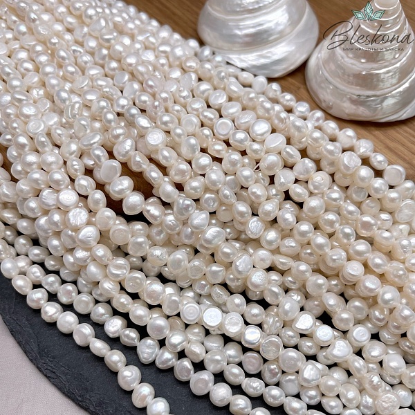 Жемчуг барочный белый 6-7 мм 