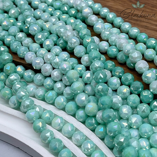 Стекло Lux мятное огранка острая 8 мм