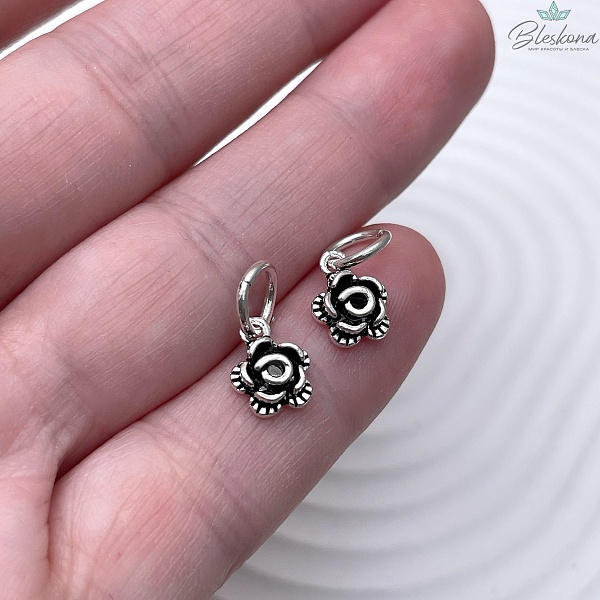 7,5мм Подвеска мельхиор Роза