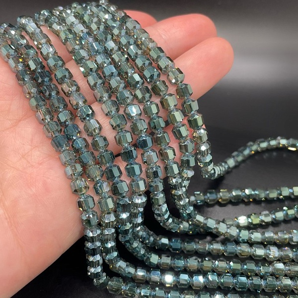 5*5,3 мм Стекло Lux, многогранник, цвет темно- зеленый