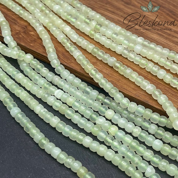 Жадеит зеленый рондель 6*4,5 мм