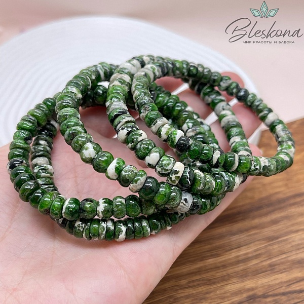 Диопсид рондель 7 мм сет 18 см №1