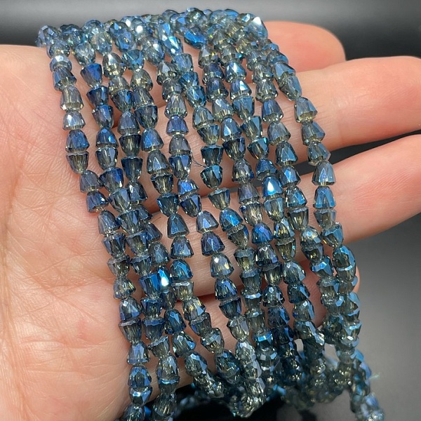 4,2 мм Стекло Lux, колокольчик, цвет сине- серый