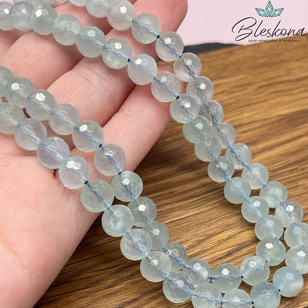 ⌀8мм Аквамарин шар огранка №2