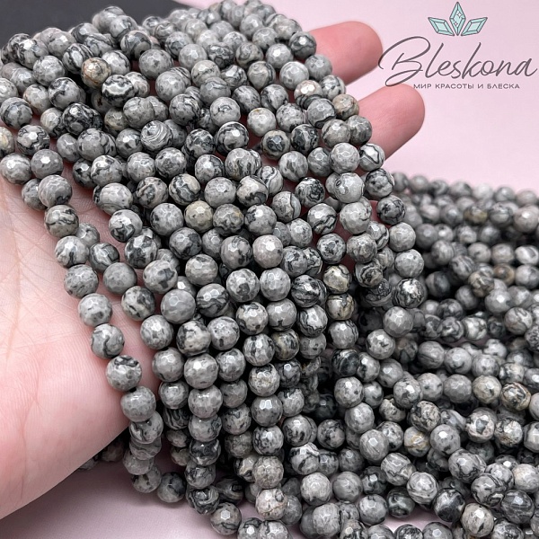 Яшма картографическая огранка 6,5 мм