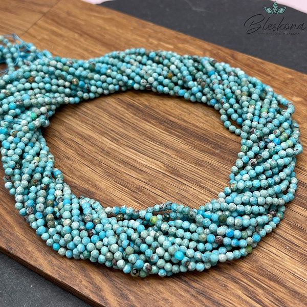 2,5мм Бирюза алмазная огранка голубая