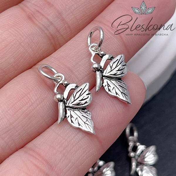 17*9 мм Подвеска мельхиор Бабочка