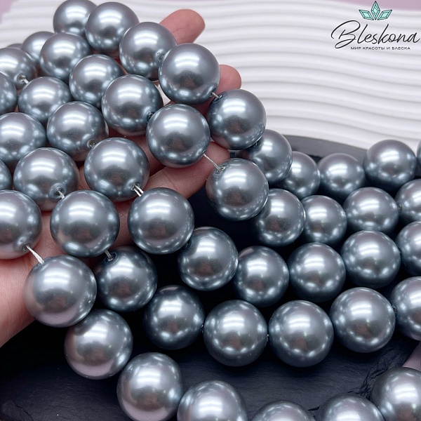 Жемчуг Майорка цвет серый №2 20 мм