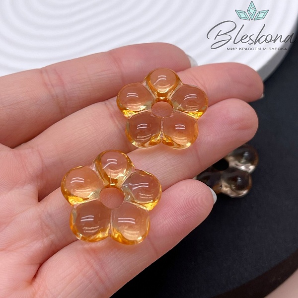 24 мм  Подвеска цветок персиковый