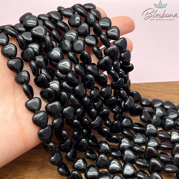 Сердце Обсидиан черный 10*10*5 мм