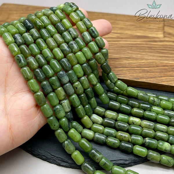 Нефрит Канадский бочата 6*9 мм 