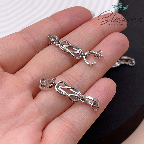 35*7,5 мм Цвет серебро, Замок узелок бейлы