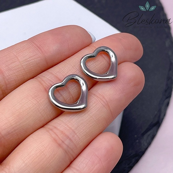 13,8*15,5 мм Цвет серебро, Подвеска Сердце контур