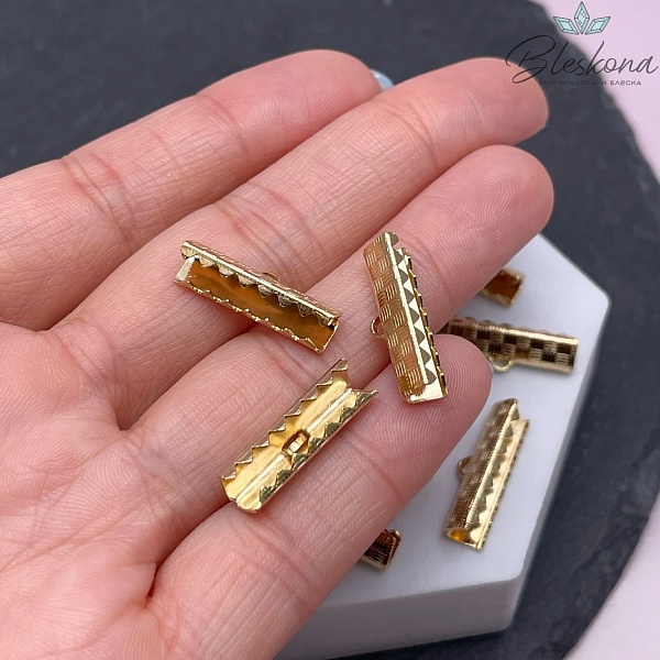 20*7 мм Цвет золото, Зажим-Концевик для шнура 