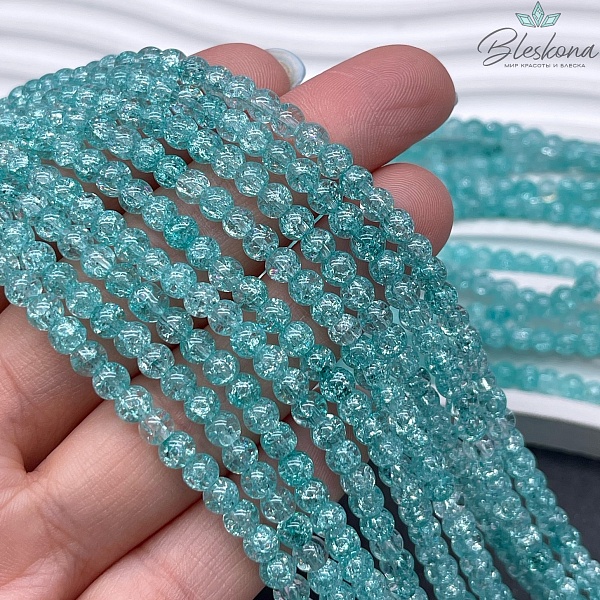 Кварц снежный мятный (имитация) 4 мм