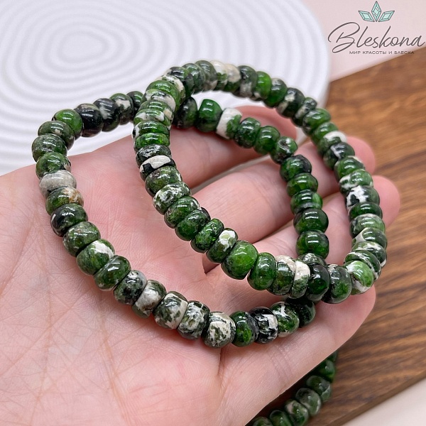 Диопсид рондель 8 мм сет 18 см №1