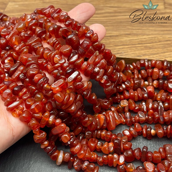 Крошка Сердолик ширина бусин ~ 7-11 мм