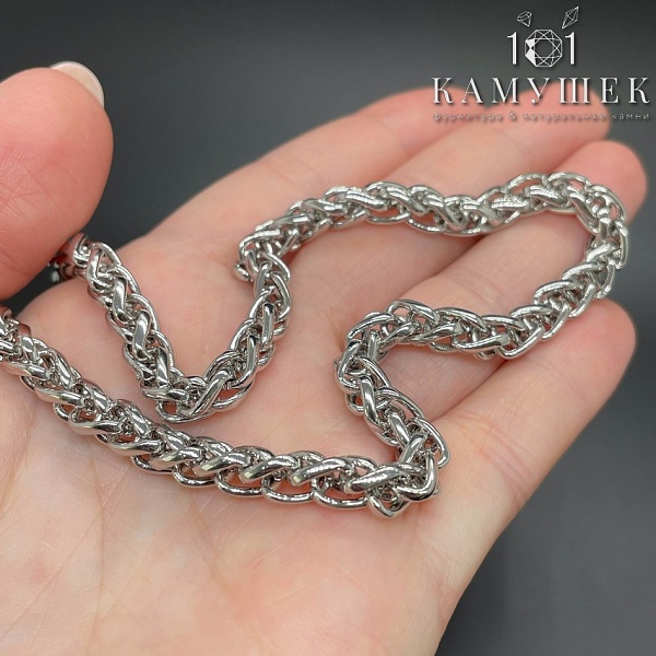 Цепь №125 цвет серебро 6*4 мм