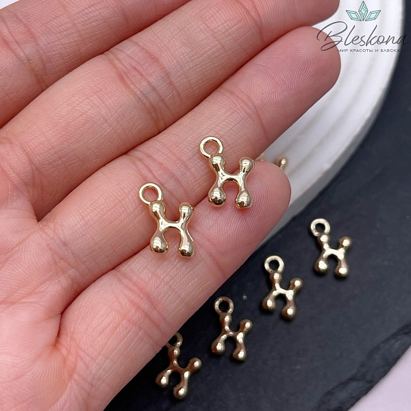 13 мм Цвет золото, Буква гладкая X 