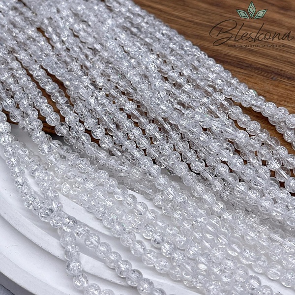 Кварц снежный белый (имитация) 4 мм