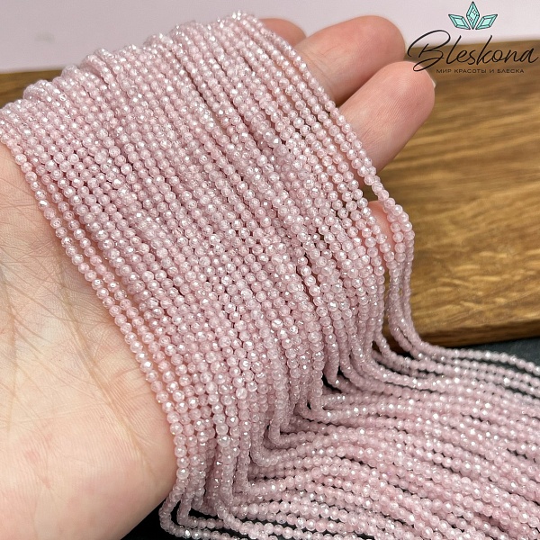 Циркон Glow светло-розовый огранка 2 мм (кубический цирконий, фианит) 