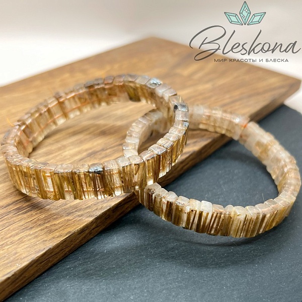  Кварц Рутиловый пластины 9,5*3,5 сет 18 см