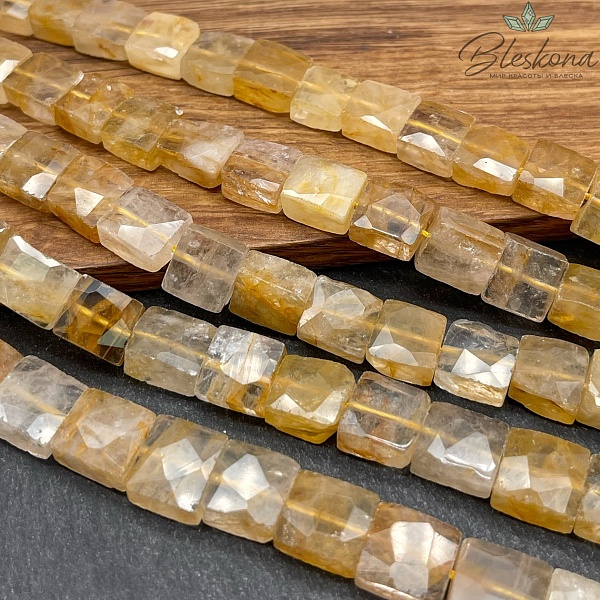 Цитрин квадрат огранка 10 мм
