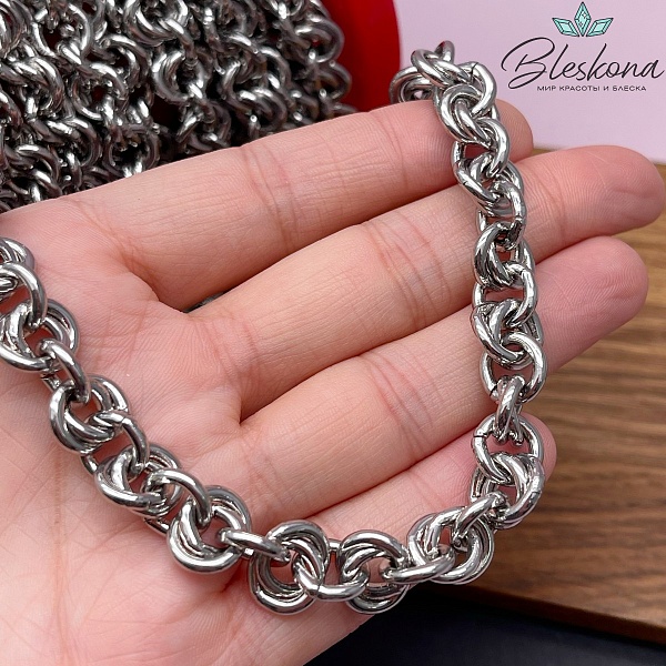 Цепь №102 цвет серебро 10 мм