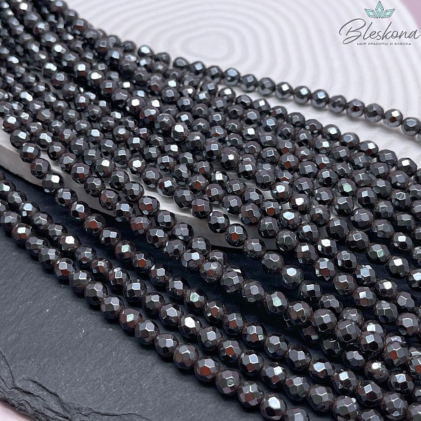 6мм Гематин имитация, огранка круглая