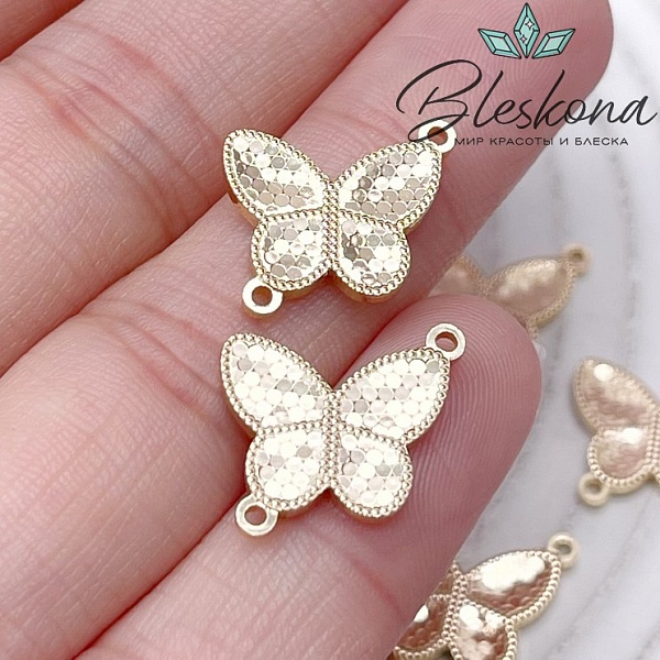 19*14,5 мм Цвет золото, Коннектор бабочка 
