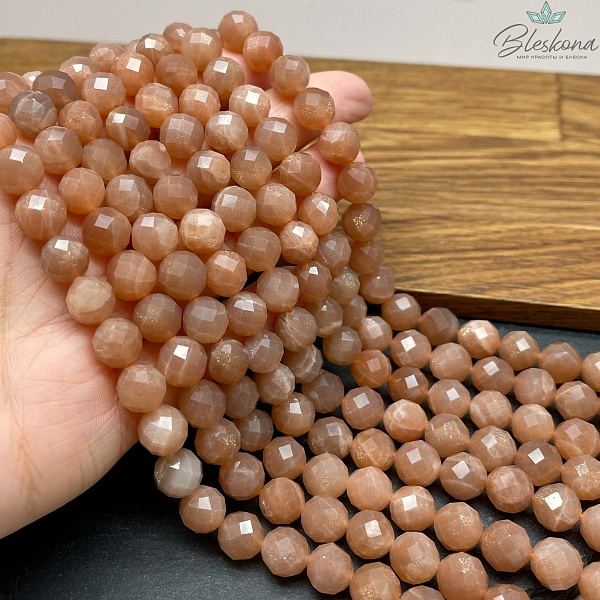 Солнечный камень алмазная огранка 9,5 мм