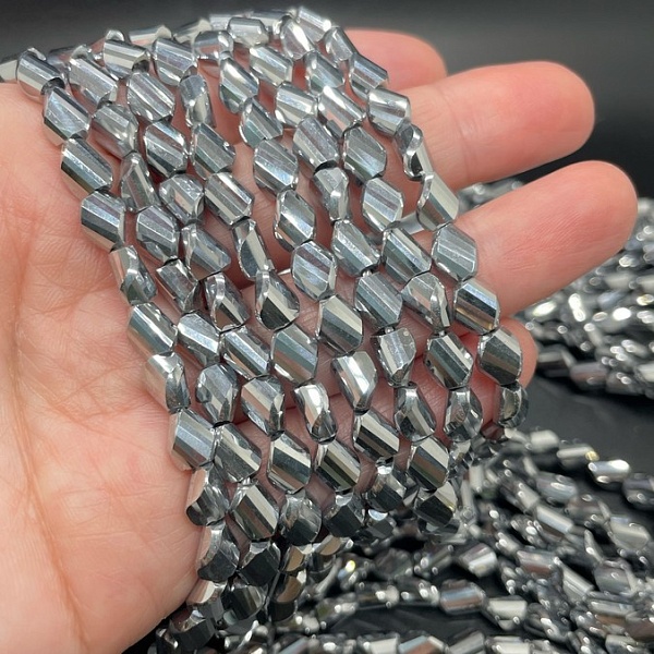 6*7,5 мм Стекло Lux, фриформ, цвет серебро  