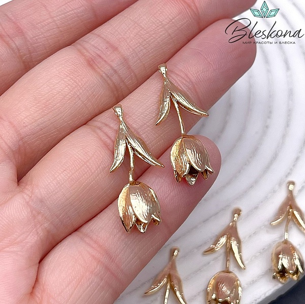 27,2*10 мм Цвет золото, Подвеска тюльпан 