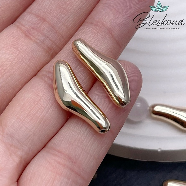 23*8 мм Цвет золото, Бусина фриформ