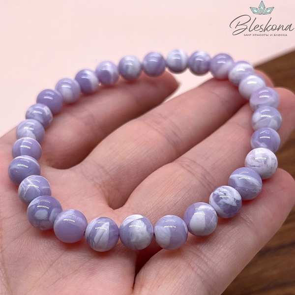 Лунный Лавандовый кварц (Лавандовая Луна) №1 7 мм сет 19 см