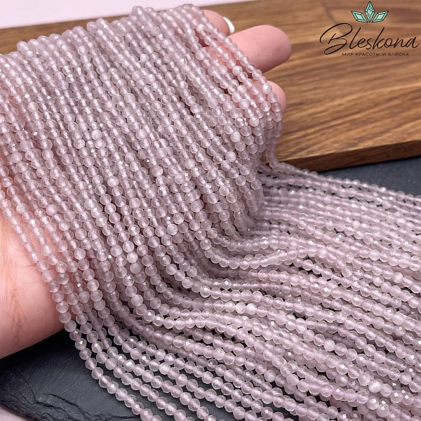 Кошачий глаз лавандовый микроогранка (имитация) 3 мм