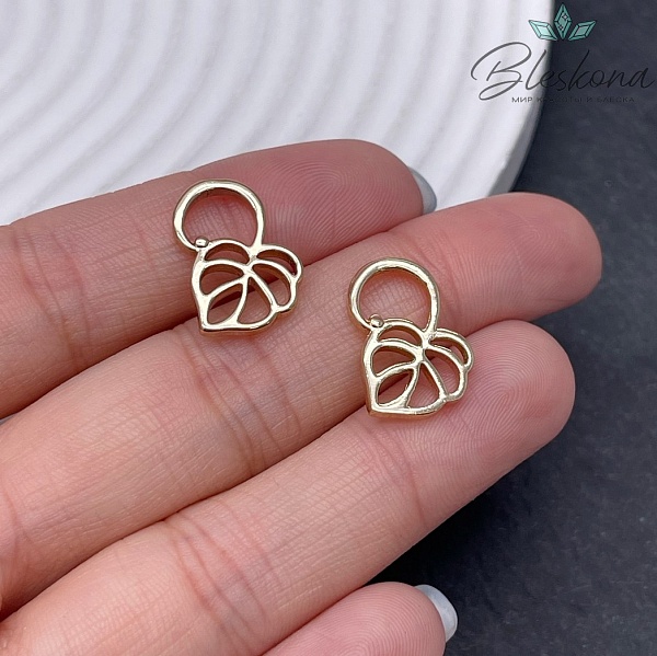 17*12 мм мм Цвет золото, Подвеска Лист Монстера