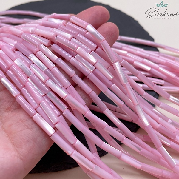 Перламутр розовый трубочки  13*4 мм 