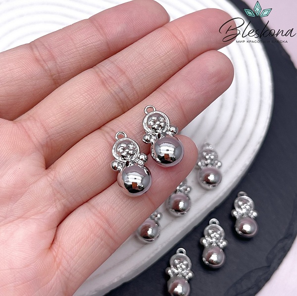 19,6*10,8 мм Цвет серебро, Подвеска Неваляшка