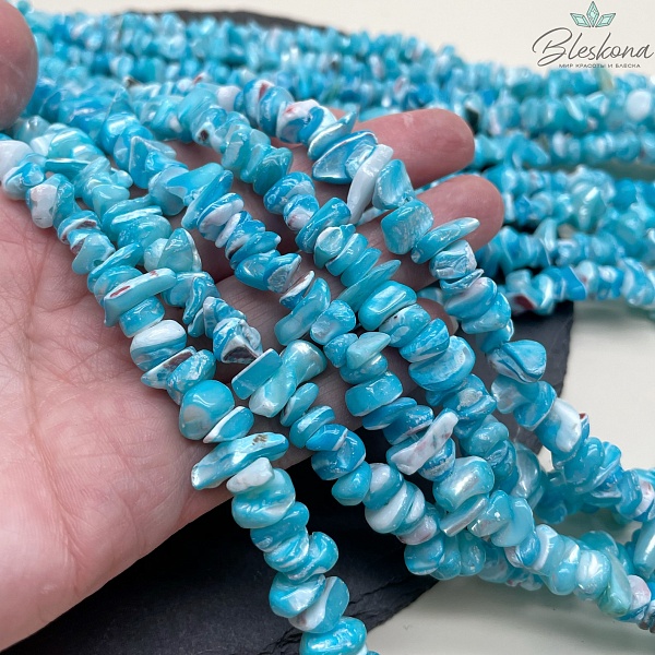 9-11 мм Перламутр голубой крошка 