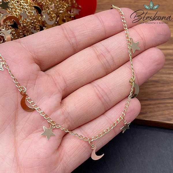 Цепь №35-1 цвет золото 2*2,8 мм